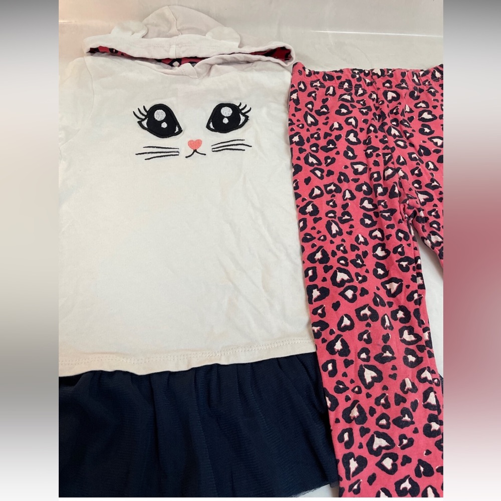 Colette Lilly Kitty Cat Outfit Short Sleeve Hoodie With Ears Animal Print